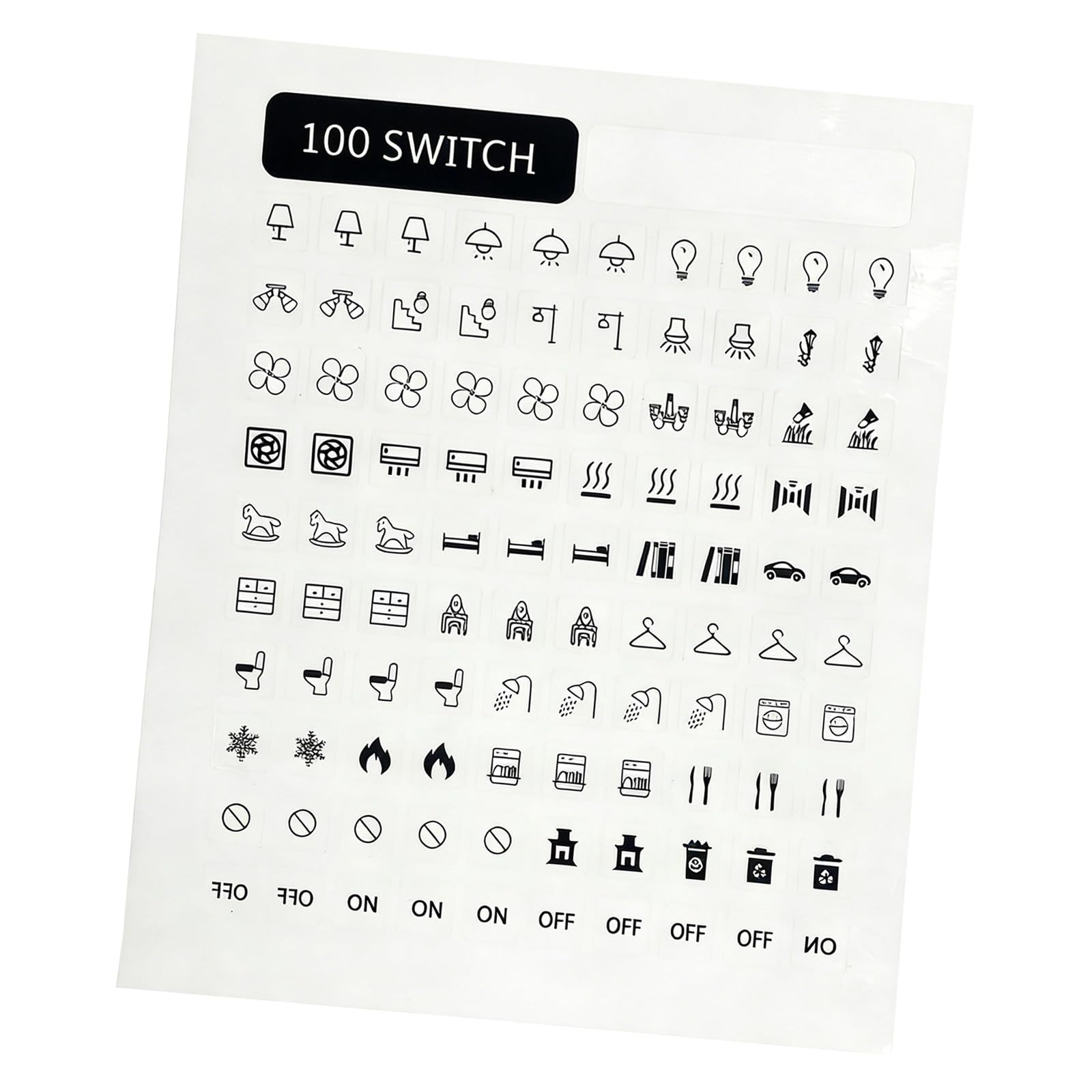 Kalttoy Black Clear Light Panel Labels For Bathroom Kitchen Business Switchs Panel Label Decal