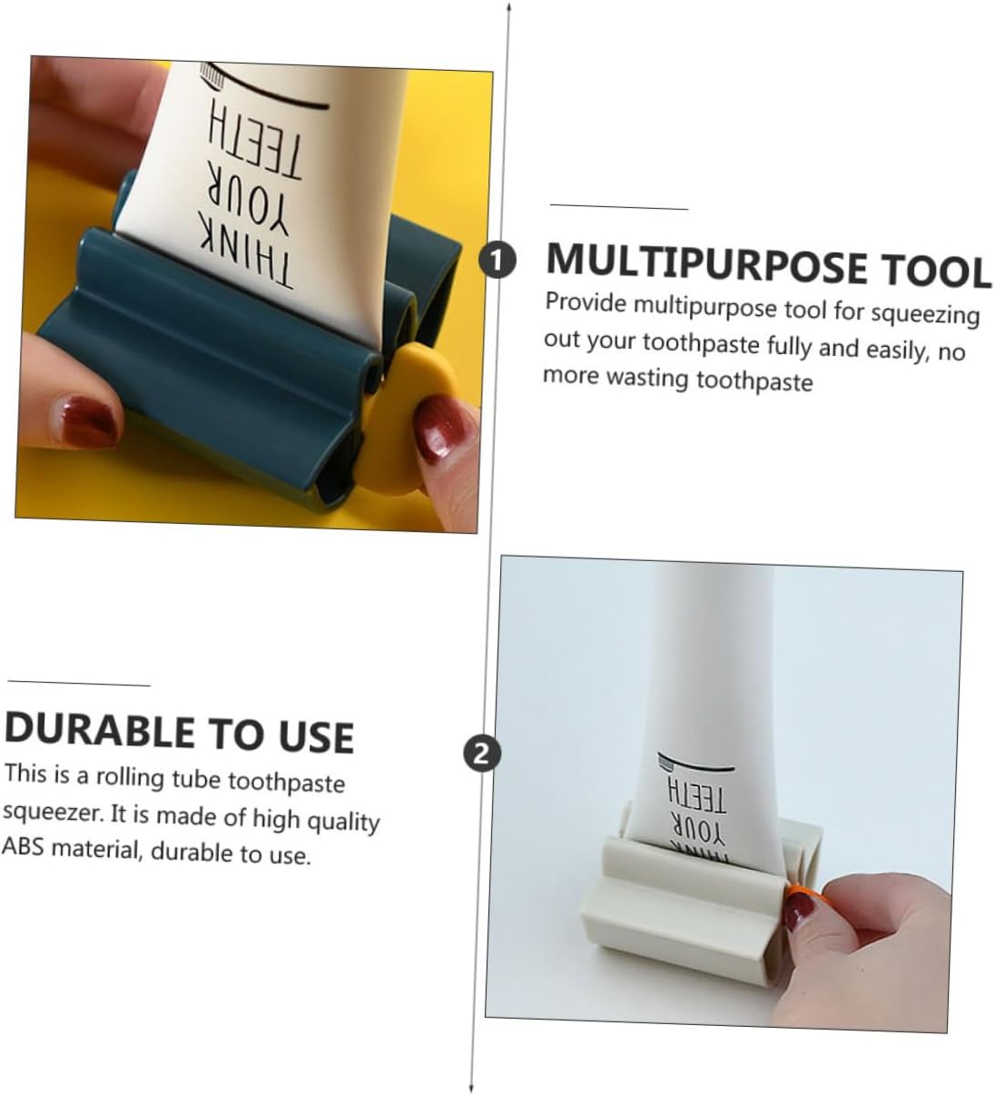 Amosfun 8pcs Rotate Toothpaste Dispenser Bathroom Accessories for Efficient Toothpaste Squeezing Easy Rolling Tube Squeezer for Reduced Waste