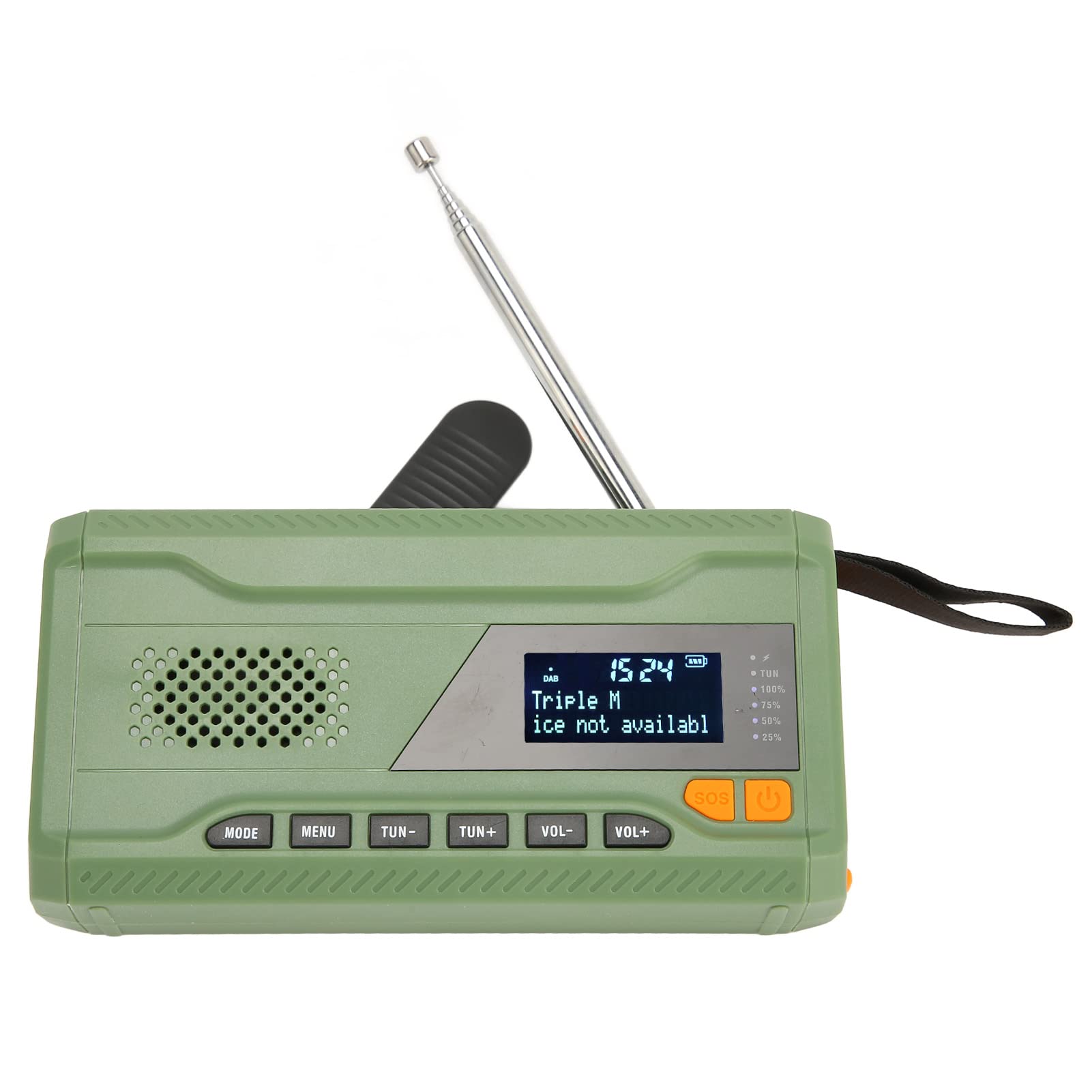 Vikye Radio de Manivela de Emergencia, Radio Solar Dab FM BT con Linterna LED, Alarma SOS de 4500 MAh, Radio Meteorológica con Carga USB para Acampar, Senderismo, Emergencia