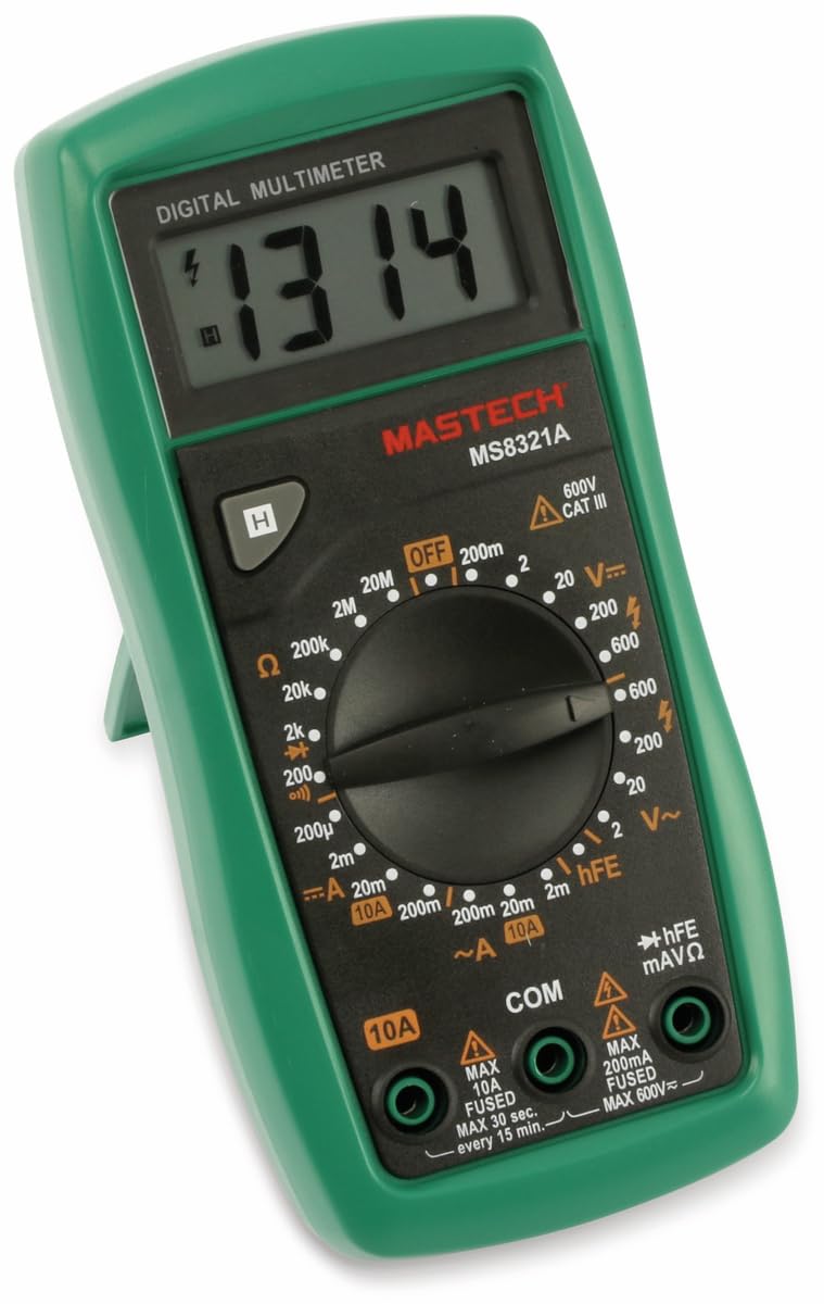 Mastech MS8301A/B/D MS8321A/D MS8332C MS8333A MS8340A Digital Multimeter DMM Meter AC/DC Voltage Current Ohm Meter with Temperature Diode Continuity Tester(MS8321A), Green, GL-MS8321A