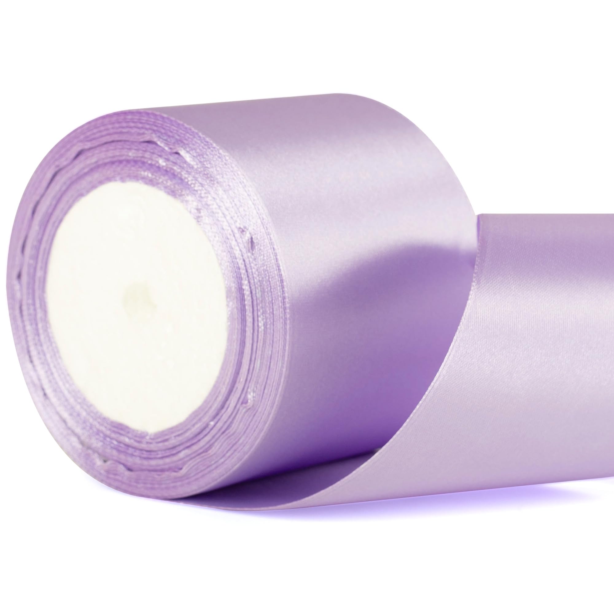 75mm Wide Baby Purple Ribbon Thick Satin Ribbon Baby Violet Wedding Car Ribbon, 3 inch Thick Purple Ribbon for Gift Wrapping Present Wrapping Bouquet Crafting Ribbon Wedding Car Bow Decoration Ribbon