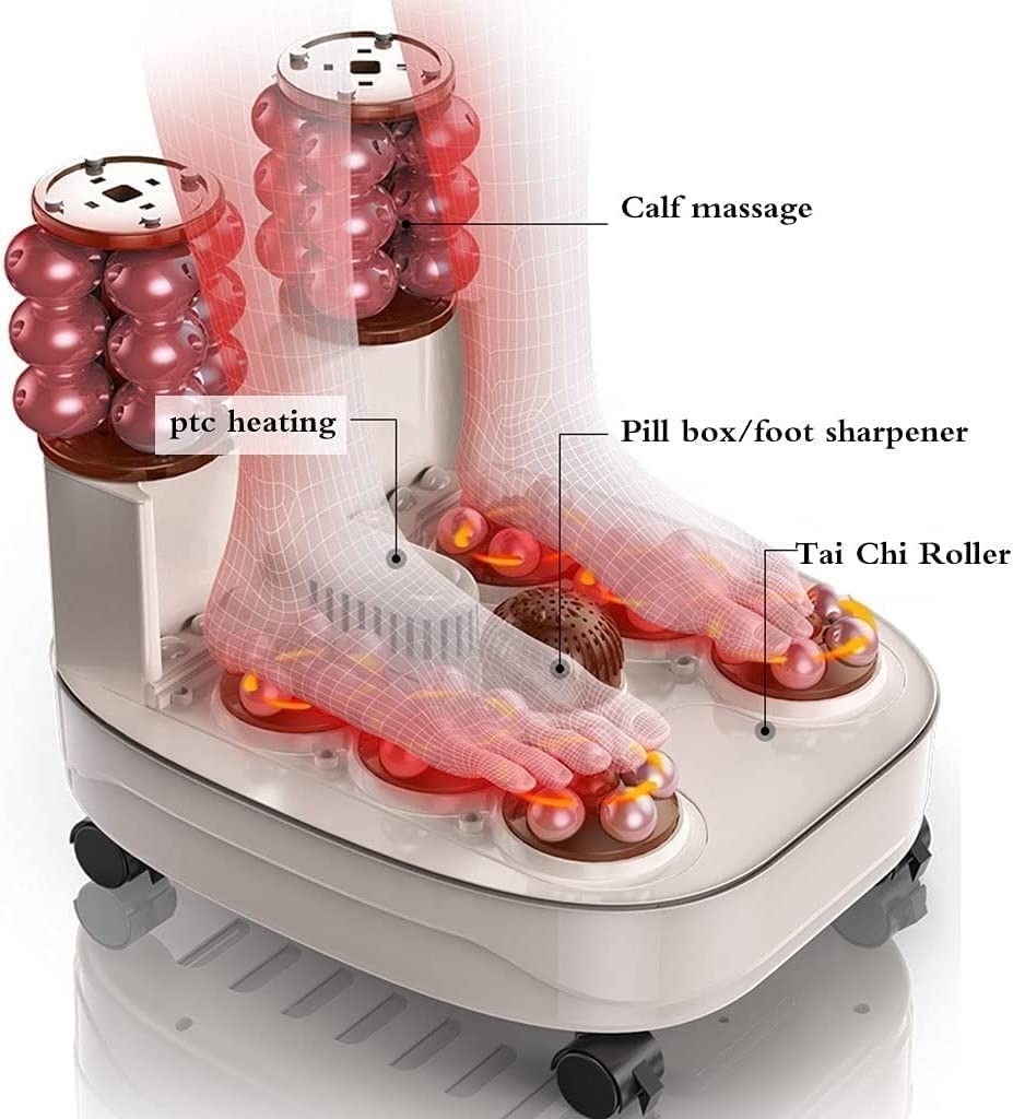 ESHINEDE Massaggiatore termale for pediluvio con bolle di calore, spa for piedi riscaldata con rulli massaggianti shiatsu motorizzati, macchina spa for pedicure for la cura dei piedi con controllo del