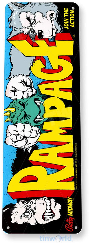 Amazon.com: Tinworld Tin Sign: Rampage Arcade Game Room Shop