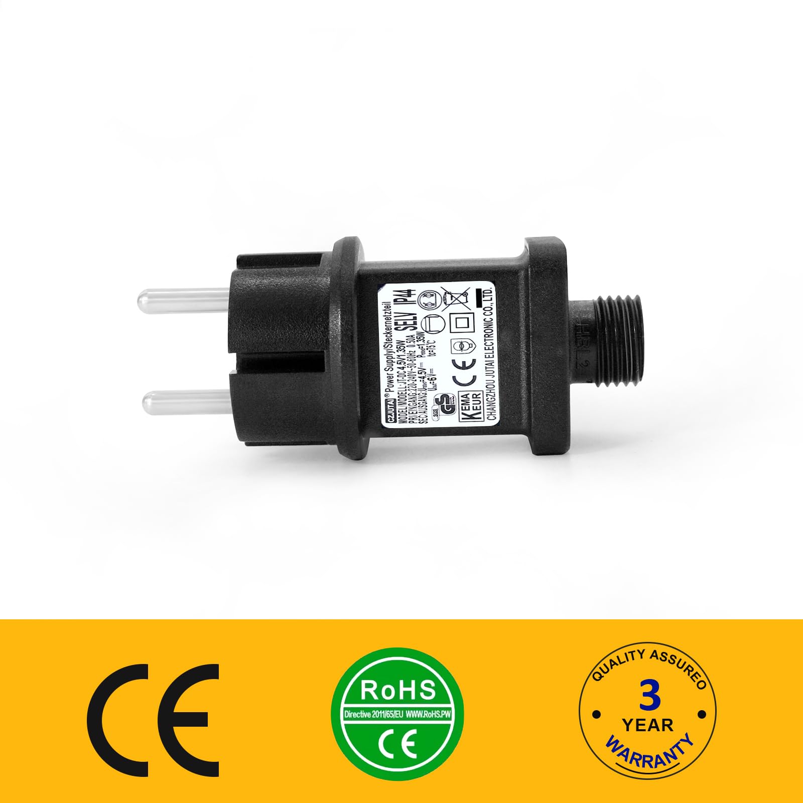 2er-Pack LED-Transformator 3,5V 1,5W IP44 – Mit Europäischem Stecker & Schraubfuß, Für Weihnachtsbeleuchtung Im Außenbereich