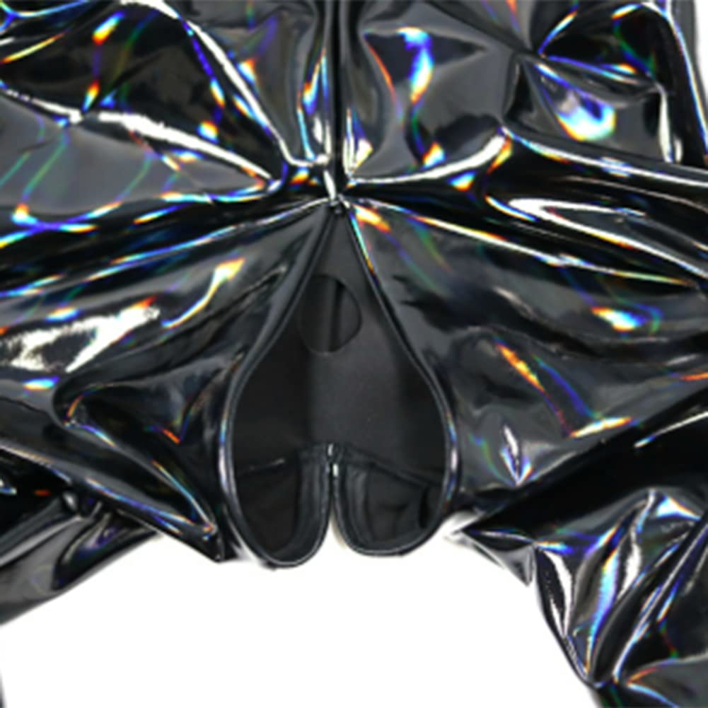 Sexy Uomo Latex Wet Look Catsuit Pelle Verniciata Bundle Installa Tutto Compreso