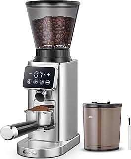 AMZCHEF Kaffeemühle Elektrisch mit Abnehmbarem Halter für Siebträger und Behälter | Kaffeemühle Siebträger Elektrisch mit 48 Mahlgrad Einstellbar für Espresso/Drip/Pour Over/Cold Brew/French Press