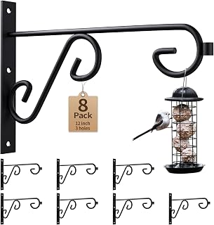 plant hanger bracket Bulk 8Pack Black 12Inch Metal Wall Hook Indoor Outdoor