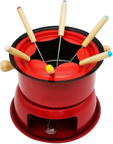 Juego de fondue  Juego para hacer fondue de chocolate con 6 tenedores  Juego multifuncional de acero al carbono para helados  Ideal para fondue de
