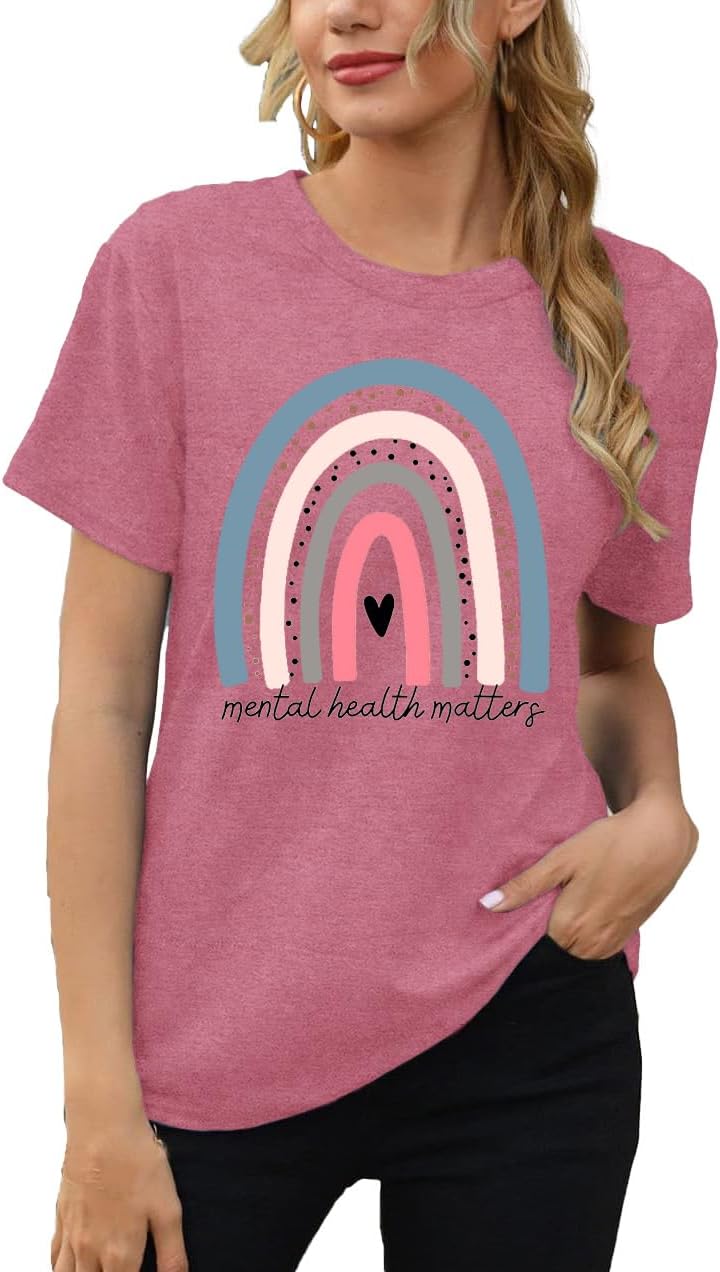 Mental Health Shirts for Women Therapist Psychologist Matters Tshirt Human Brain Illness Tee Tops - Image 5