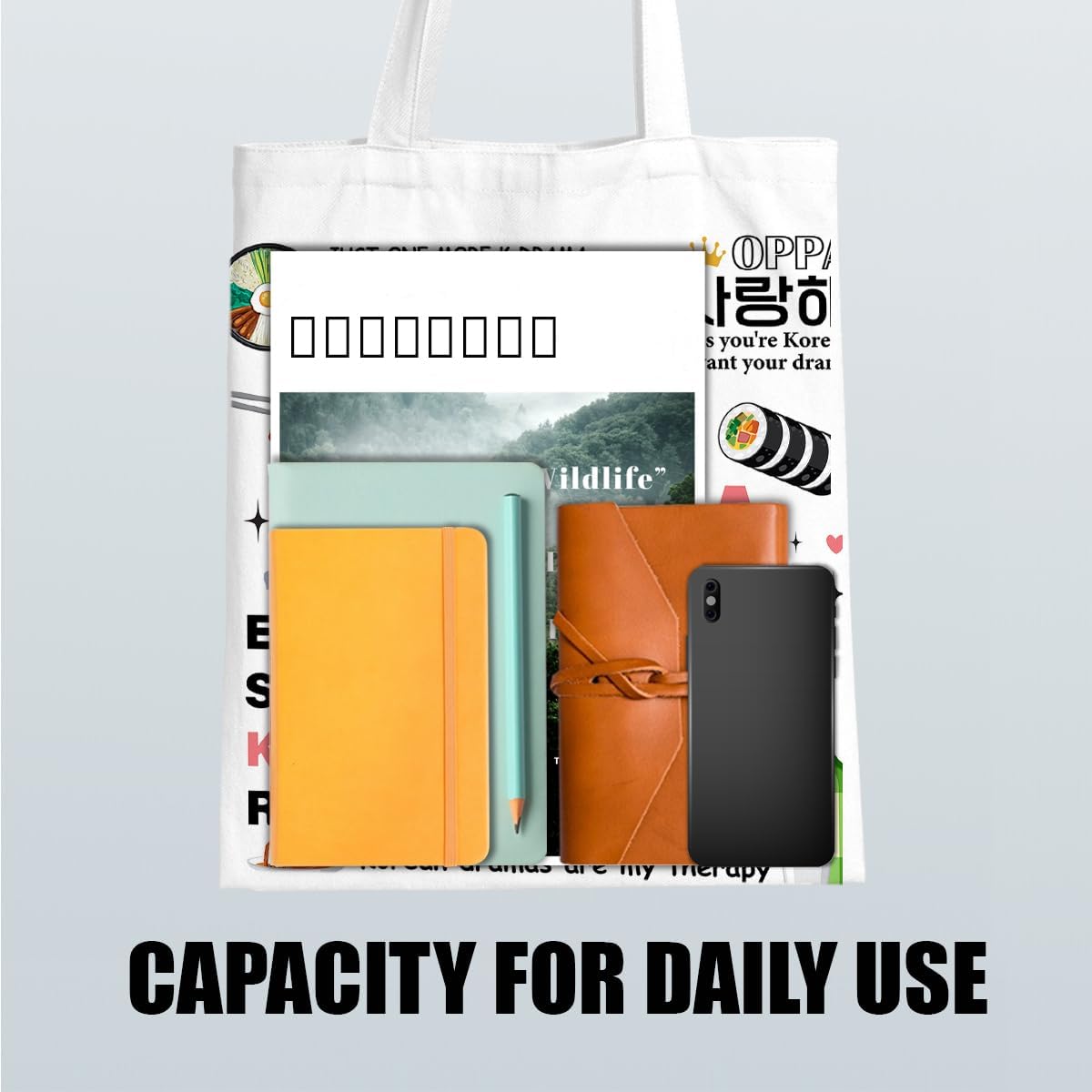 K-Pop Gift Tote Bag for Kpop Music Lover Korean Drama Canvas Tote Bag Gift for K-Pop Lover, Double-Sided Print Bags - Image 4