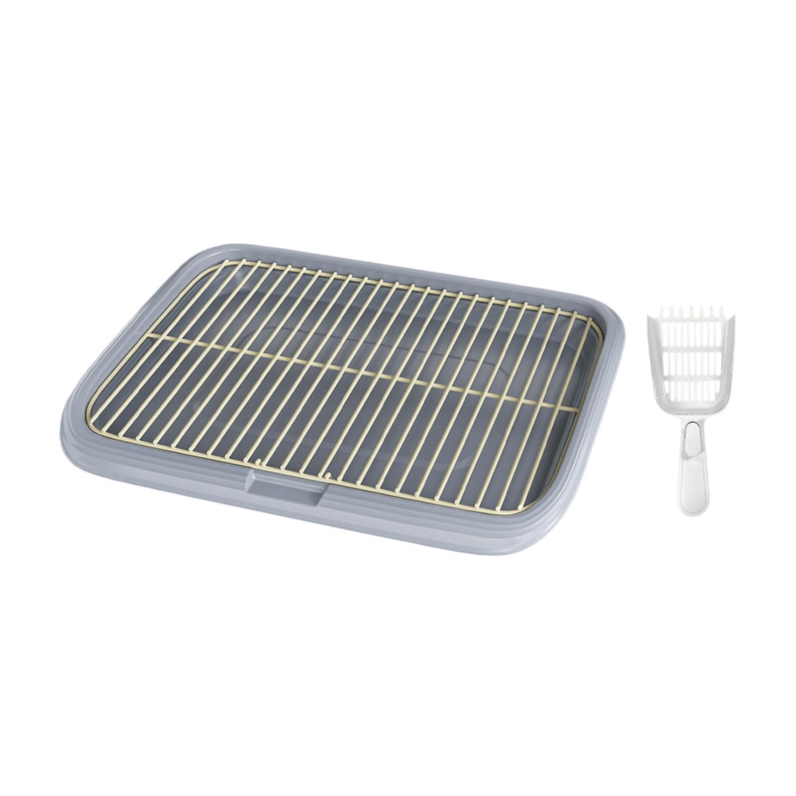 Dog Potty Toilet, Potty Mesh Grids, Pet Pee Toilet, with Scoop Puppy Pee Pad Holder Dog Toilet, for Small Size Dogs, Gray, XL