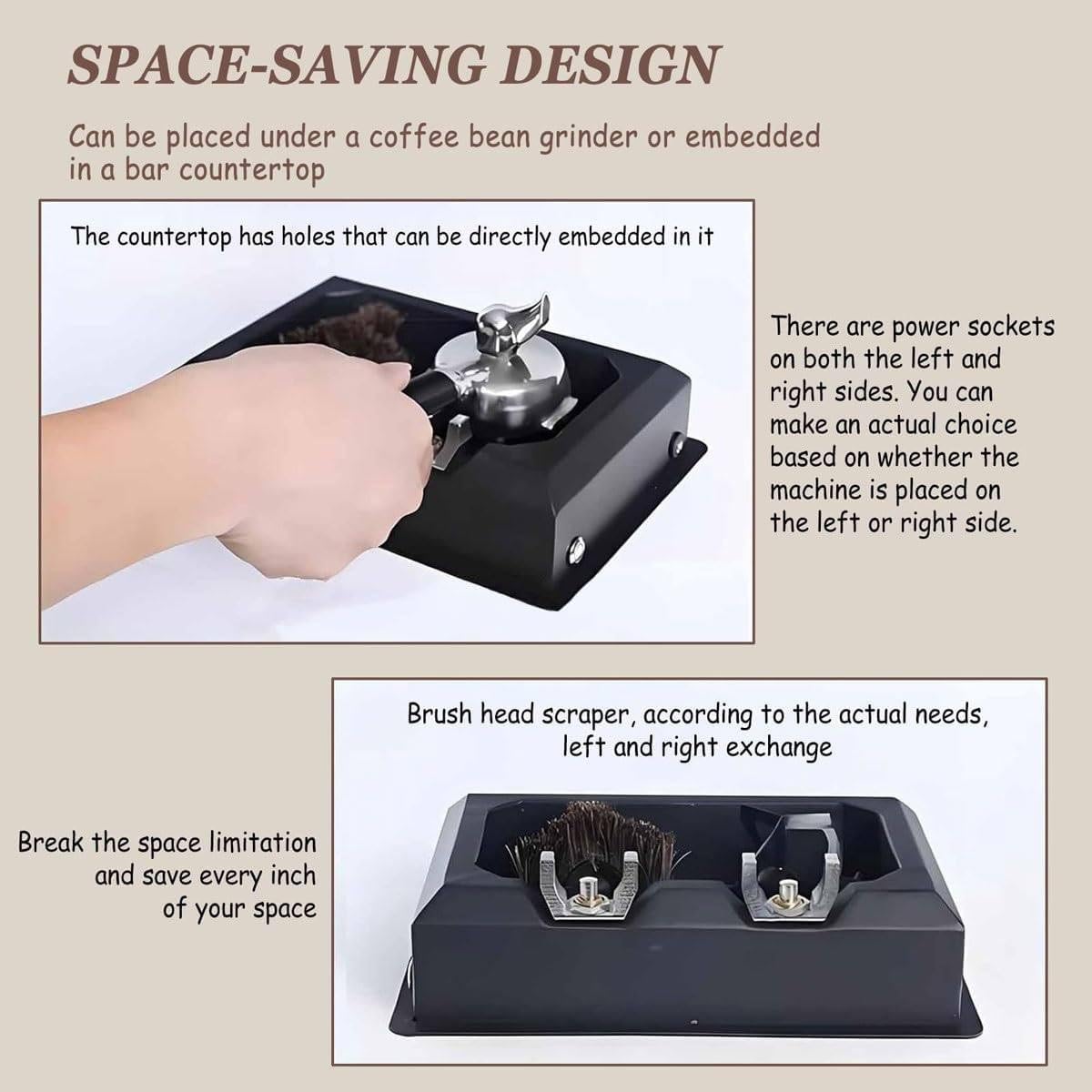 Limpiador Automático De Portafiltros para Cafeteras Espresso Eléctricas De 150 W, Kit De Limpieza De Portafiltros De Café, Contenedor Grande para Posos, para Cafeterías Y Cocinas Domésticas.