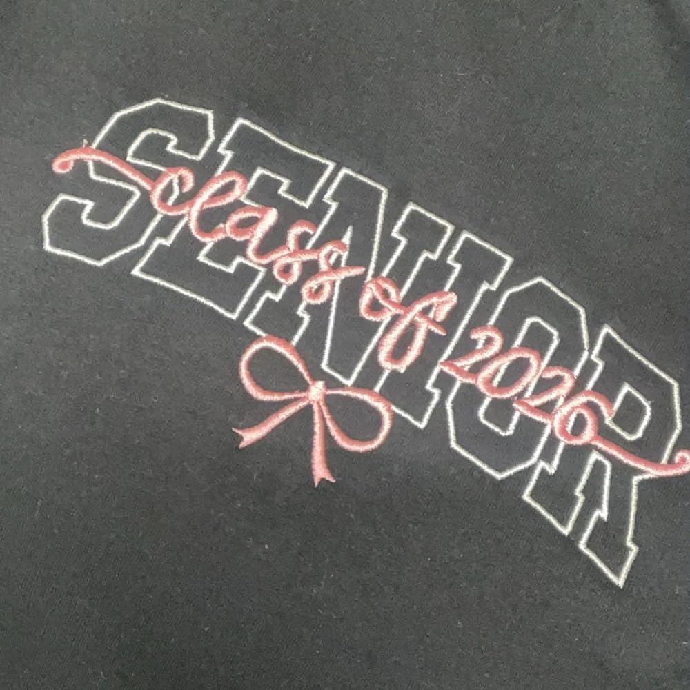 POPPOP Personalized Embroidered Senior Sweatshirt, Class of 2026, Custom Graduation Shirt, School Shirt for Her - Image 3