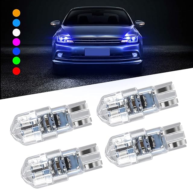 4 Pack Blue T10 501 W5W Car LED Bulbs,3030 SMD 8-LED 194 168 LED Bulb With Canbus Universal for Car LED Interior Lights Parking Light Reserve Light Side Light Door Light Number Plate Light 12-24V