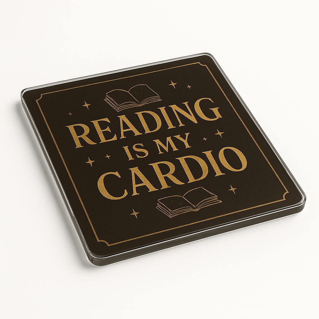 Acrylic Coaster Gift for Book Lovers - Dark Academia Design, Literary Pulse Theme, Unique Reading Decor