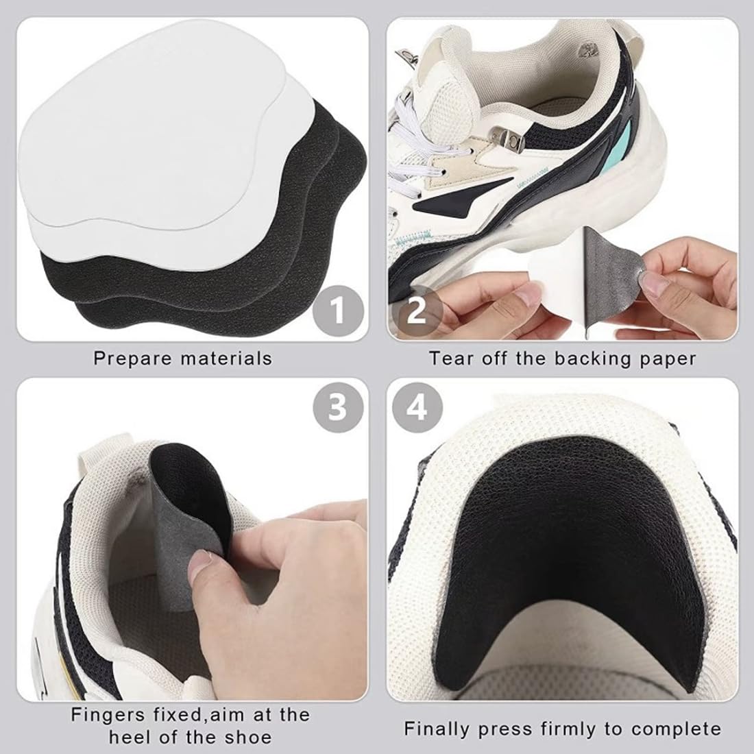 12 Paia di Patch Riparazione Sneaker, Autoadesive per Riparazione Talloni, Kit Patch Anti-Buchi per Scarpe da Ginnastica, Scarpe in Pelle, Tacchi Alti (2 Misure) (6 Colori)
