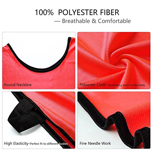 Scrimmage Vest, 12 Pack Jerseys Bibs Breathable Adults Football Scrimmage Training Vests for Volleyball Soccer Basketball
