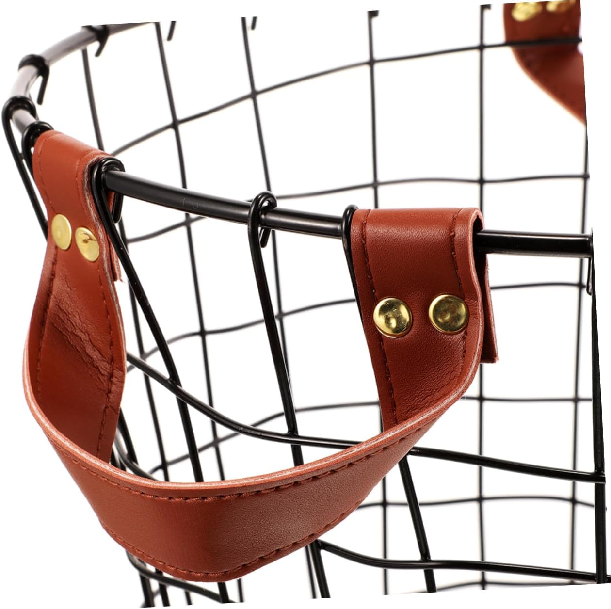 2pcs Wrought Iron Firewood Carrier Round Storage Baskets Small Handles for Pantry