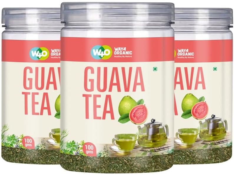 Way4Organic Guava Leaf Tea/Psidium guajava Tea 100 g Canister Pack (Pack of 3)