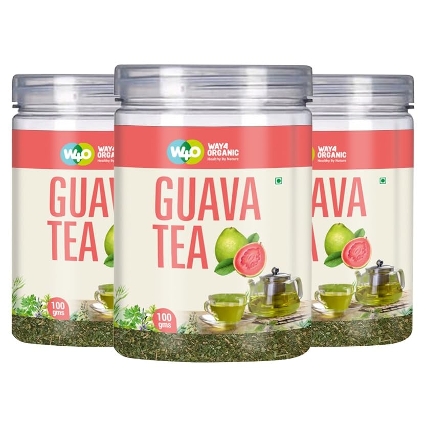Way4Organic Guava Leaf Tea/Psidium guajava Tea 100 g Canister Pack (Pack of 3)