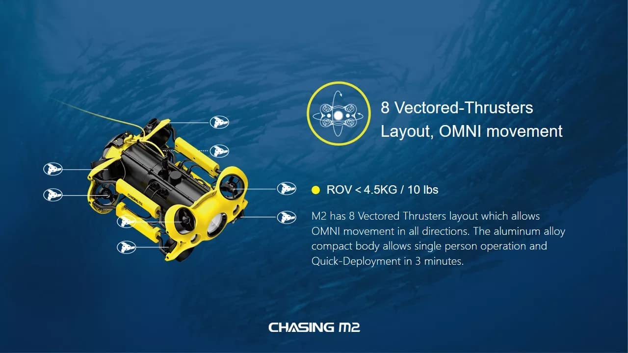 Chasing M2 Drones de caméra sous-marine Robot de sauvetage P100 ROV 100 m avec 4K EIS UHD RC Drones bras robotiques pour la recherche de sauvetage