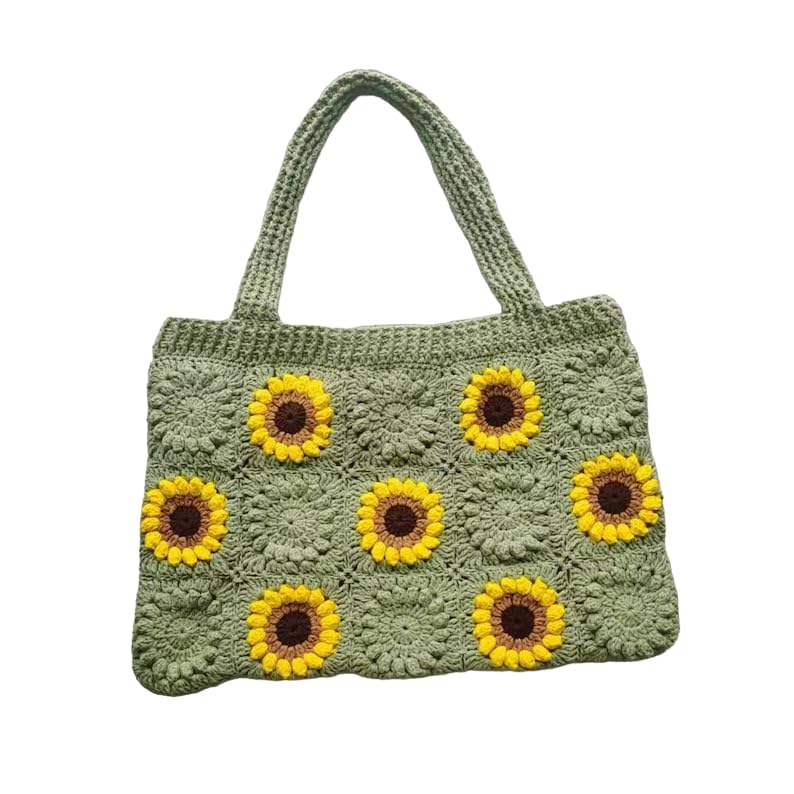 I.F.H Knitted Sunflower Bag, Crocheted Flower Bag,Crochet Bag for Women,Sunflower Purse, Handmade Purse Gift, Cute Tote Bag (B0CK94GQGK) Amazon Price History, Amazon Price Tracker
