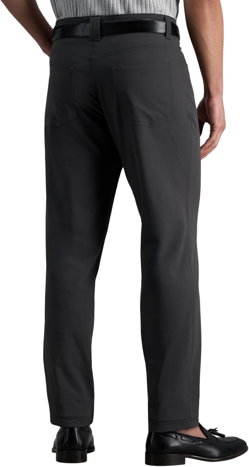 Haggar Mens Haggar Men's Sport Travel Performance Straight Fit 5-Pocket Stretch Casual Tech Pant - Image 2