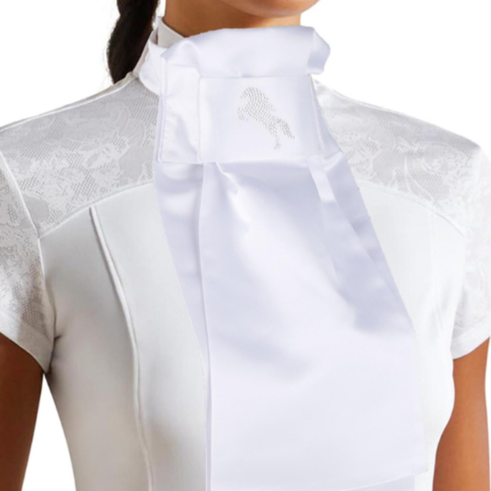 Krawatte Reitzubehör Reitkrawatte Turnierkrawatte Halstuch mit Pferdemotiv aus Polyester für Polierten Look Und Festliche Reitausstattung für