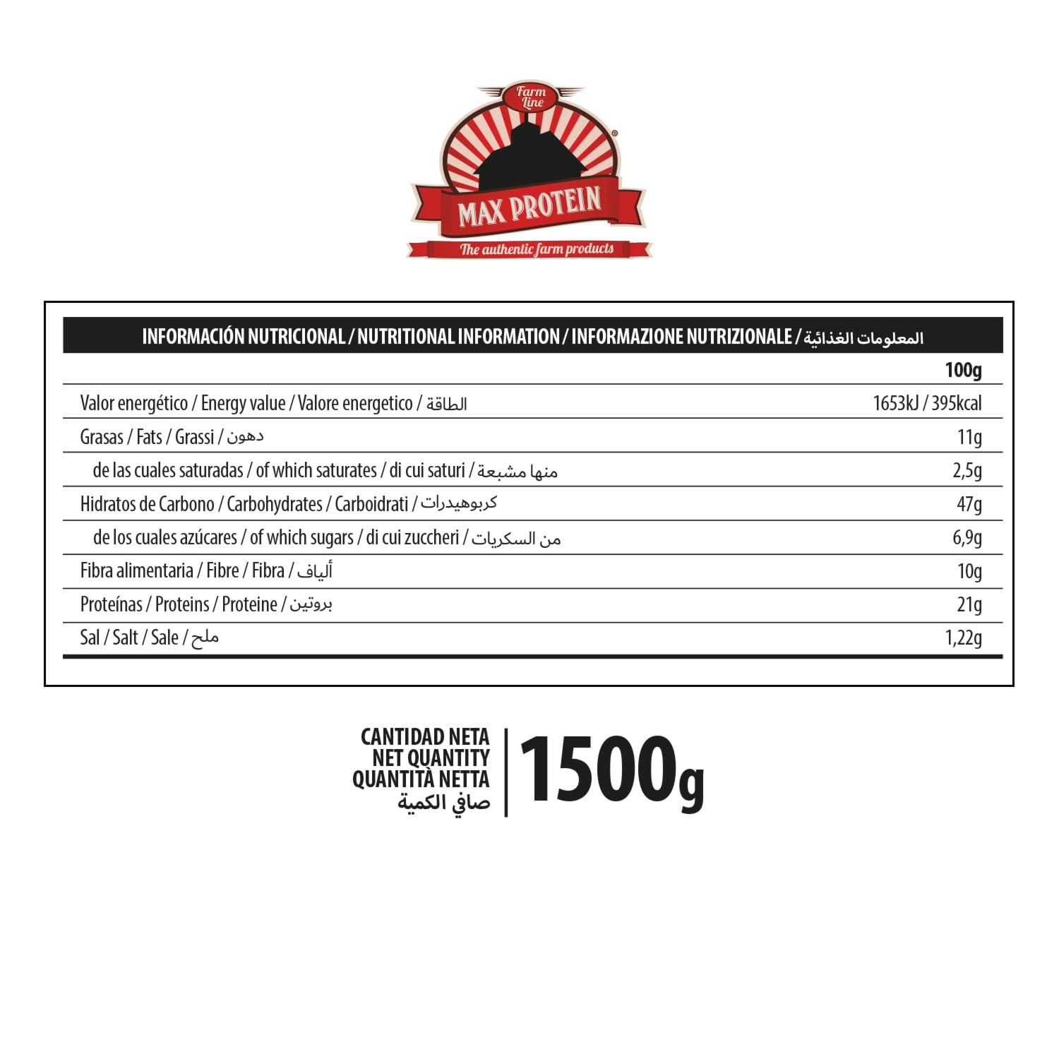 MAX PROTEIN - Harina de Avena Sabor Conguitos White con Toppings 1,5 kg – Avena en Polvo, Fuente de Proteína para Batidos, Pancakes y Desayunos Fitness — view 4