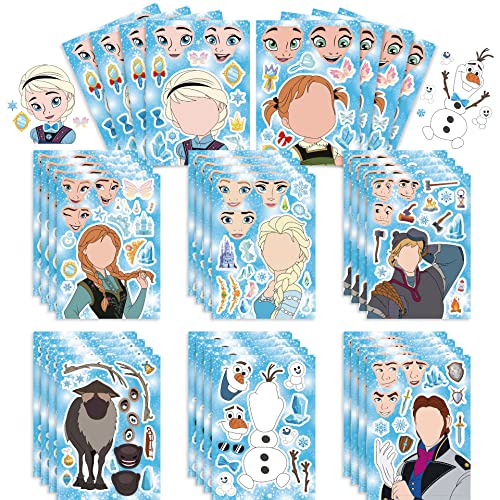 24 pegatinas de frozen make a face diy frozen birthday party favors set de regalo para niños