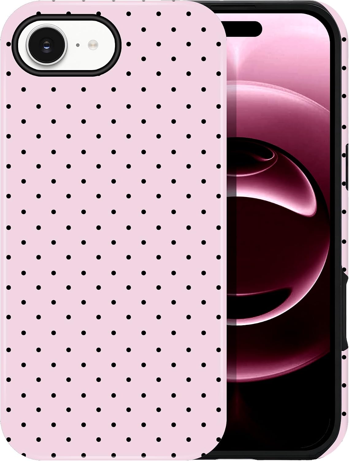 Polka Dot Pattern Phone Case for iPhone 16e/17e 6.1", Pink