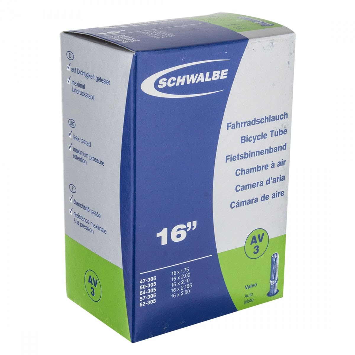 SCHWALBE Tubes 16 305x47/62 SV 40mm Tube