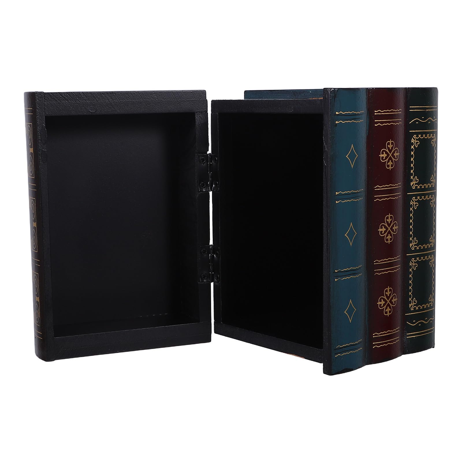 Boîte de rangement en bois SOLUSTRE haut de gamme objet décoratif raffiné en simili livre