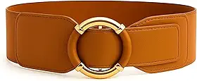 Cinto Feminino Marrom Caramelo Largo Elástico ZERASTOCK Elev Lemy