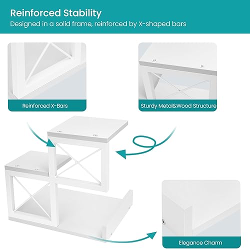 Miniatura 5 de ELITEROO Estante de escritorio, estantería pequeña de madera, estantes de escritorio y organizador, soporte de exhibición y almacenamiento