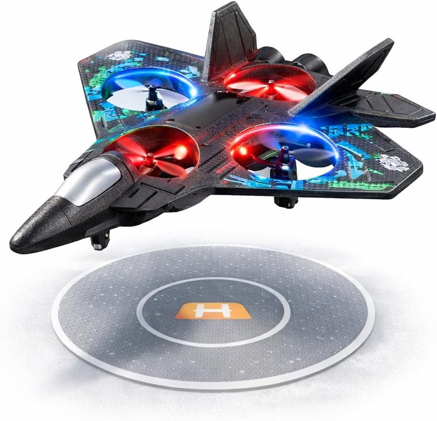 Fighter Plane RC Plane - 2.4 GHz Remote Controlled Fighter Plane || RC Airplane Easy to Fly Stable Jet Fighter Toys for Kids || LED Lights, 360 Degree Hovering Airplane and Stun Roll.
