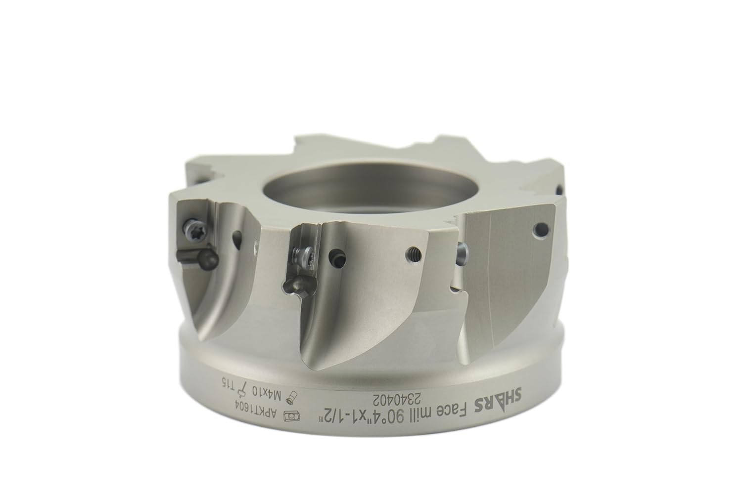 Shars 4" Coolant 90° Indexable Face Mill [APET, APKT, APMT] 1604 8 Flutes + Certificate NEW 404-2429W #[
