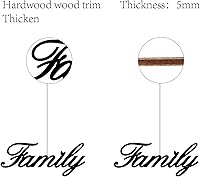Vista 3 de CREATCABIN Letrero familiar de madera para decoración de pared, letras recortadas con corte láser, accesorios decorativos modernos para sala