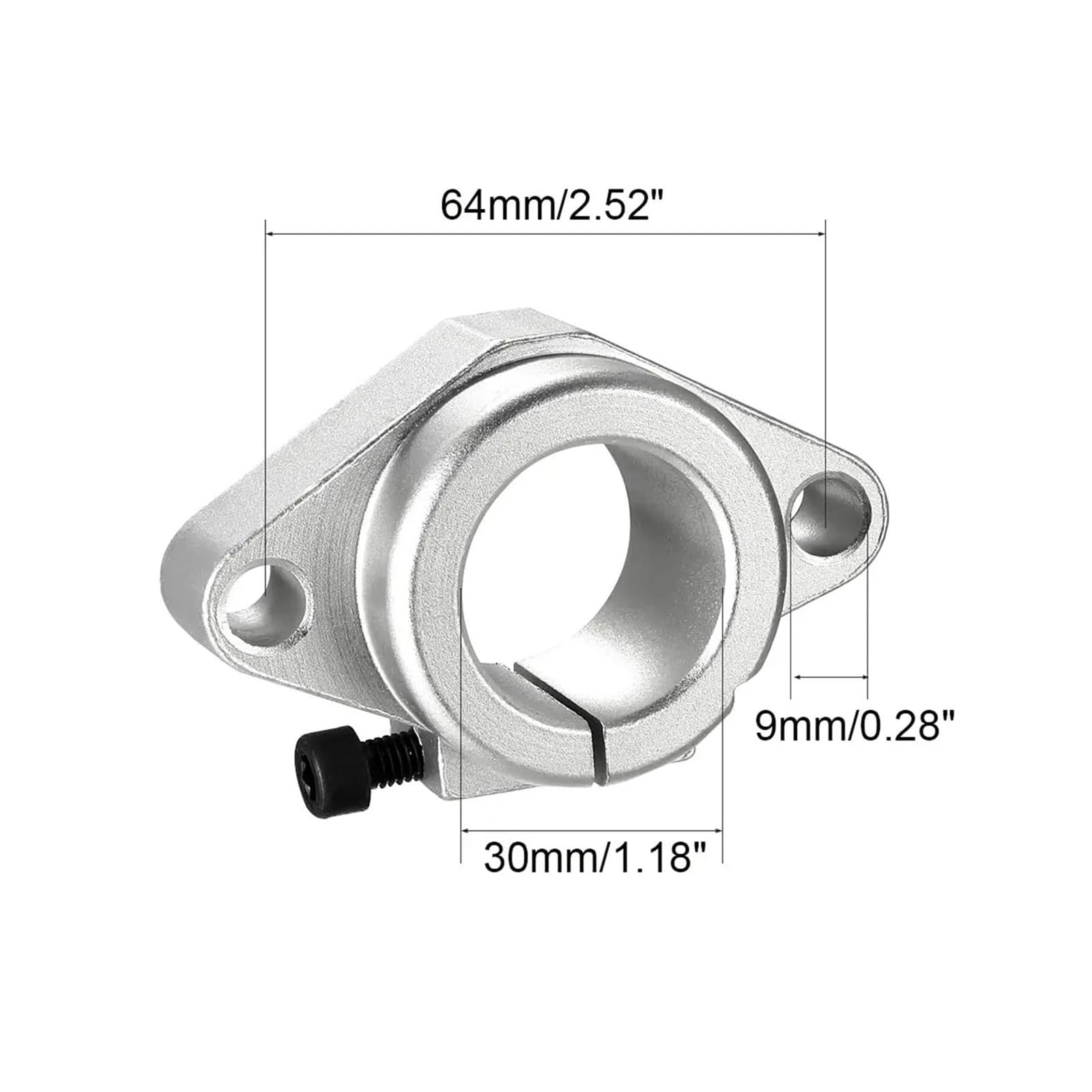 Lot de 2 pièces SHF8 SHF10 SHF12 SHF13 SHF16 SHF20 SHF25 SHF30 - Pièces de support d'arbre linéaire en aluminium pour routeur CNC (SHF30 - 2 pièces)