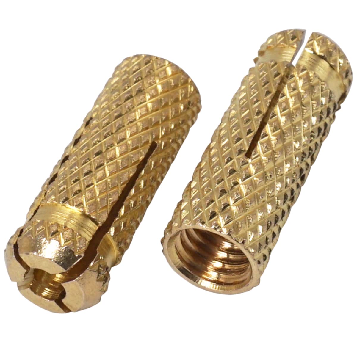 SKIR'CO (100 pcs) Brass Drop in Anchors M8 x 28 mm, Bolt Sleeve, Expansion Wall Dowels, Masonry Concrete Anchor