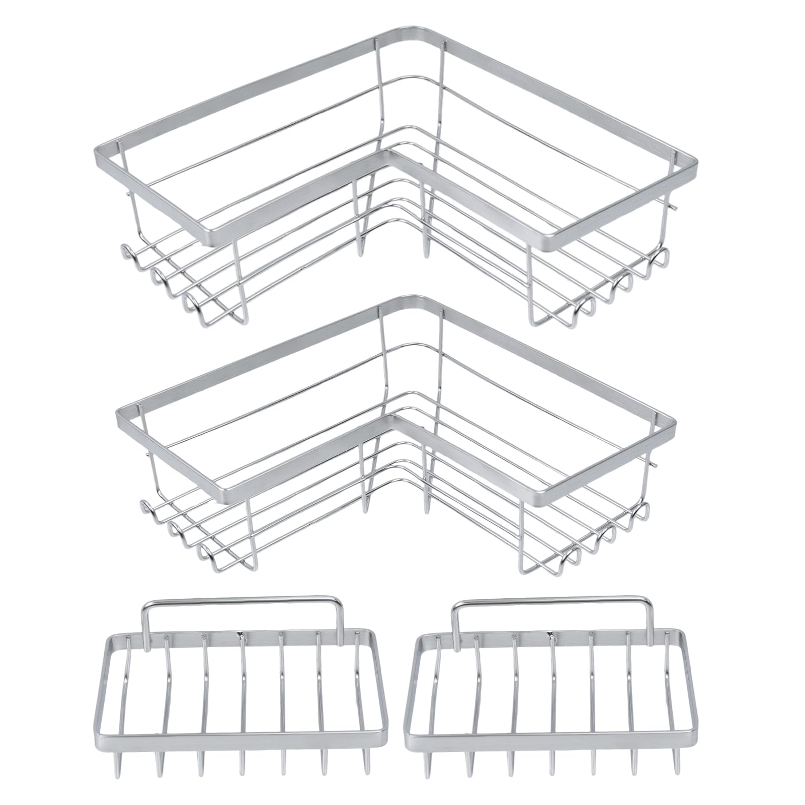 Tighall Shower Corner Caddy with Soap Holder 304 Stainless Steel Bathroom Shower Organizer Basket Shampoo Bracket Over Door