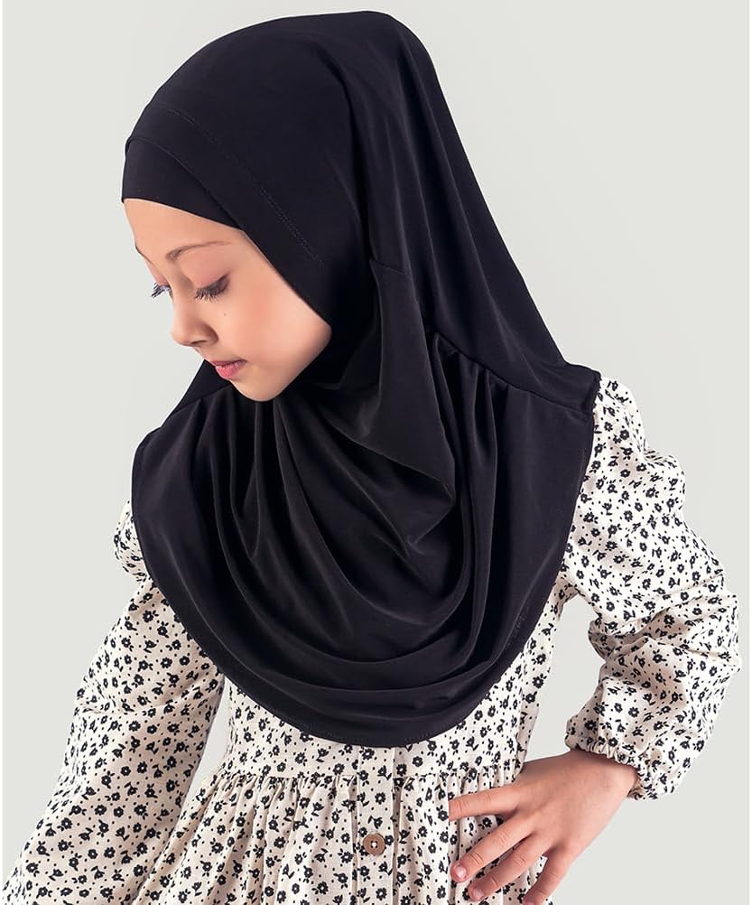 Modefa Islamic Girl Child Practical Amira Hijab Two Piece Muslim Scarf & Bonnet - Instant Easy Hijab
