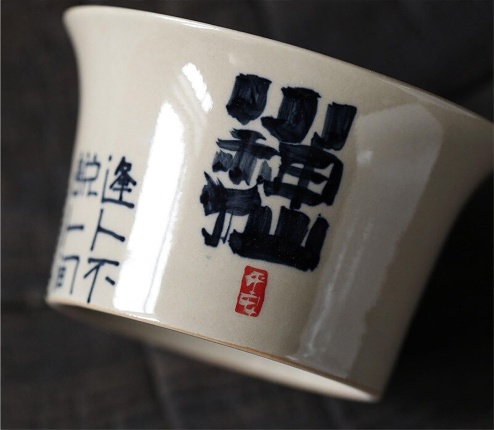 130 ml vintage odręcznie napisany mały nieśmiertelny Gaiwan retro trawa drewno szara herbata Tureen domowa pokrywa do robienia herbaty miska do herbaty rzemiosło
