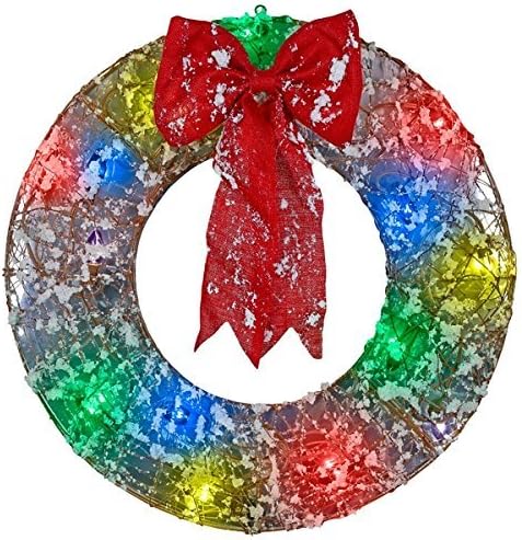 Gemmy Lightshow 2.4' Frosted Vines Wreath Sculpture - Multi-color LED by Ligthshow