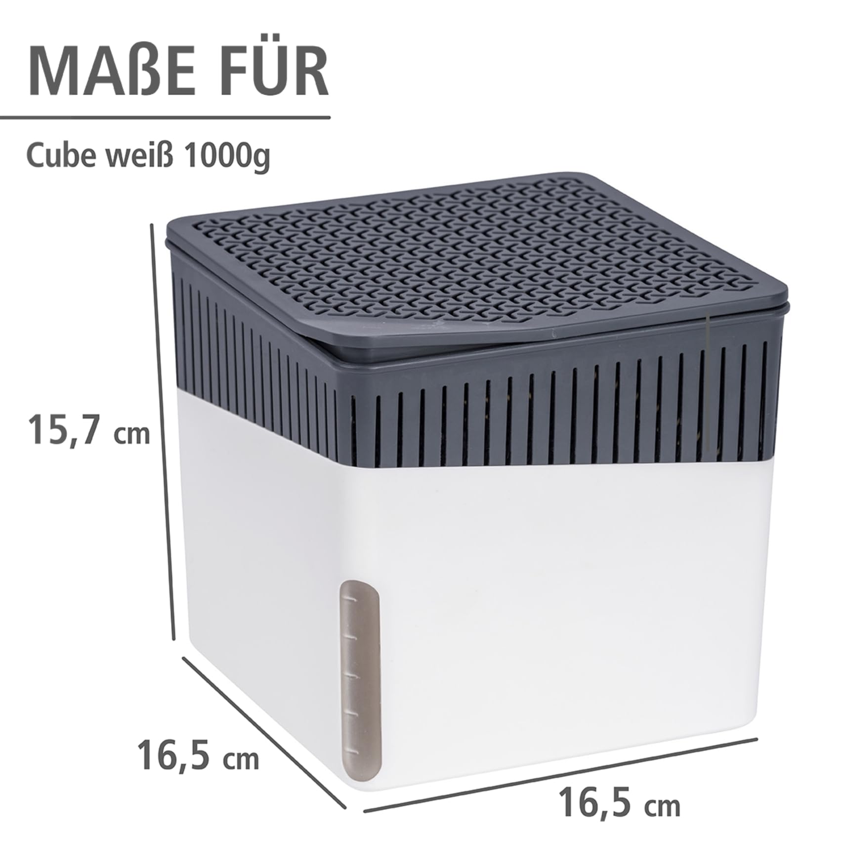 WENKO Deshumidificador Mod Cube, 1000 g, para habitaciones de hasta 80 m³, previene moho y malos olores, sin electricidad, silencioso, recargable, blanco — view 5