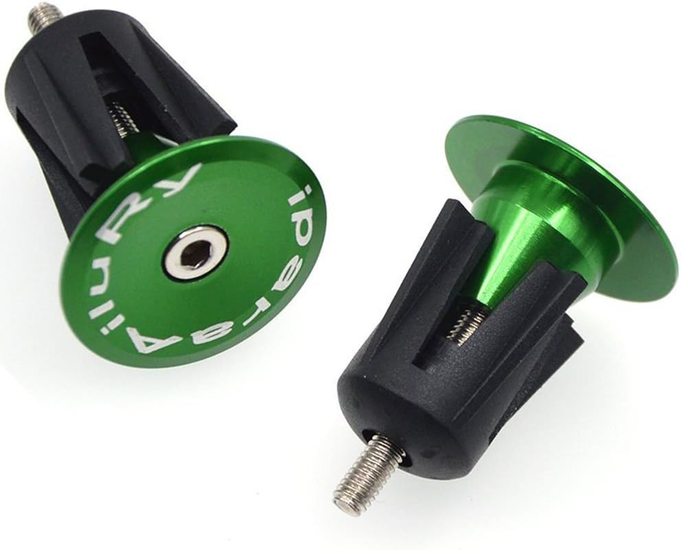 iParaAiluRy Bike Bar End Plugs Handsome Universal Rubber Sponge Aluminum Handlebar Plug (1 Pair, Out Dia. 23mm/28mm, Black/Blue/Golden/Gray/Green/Red)