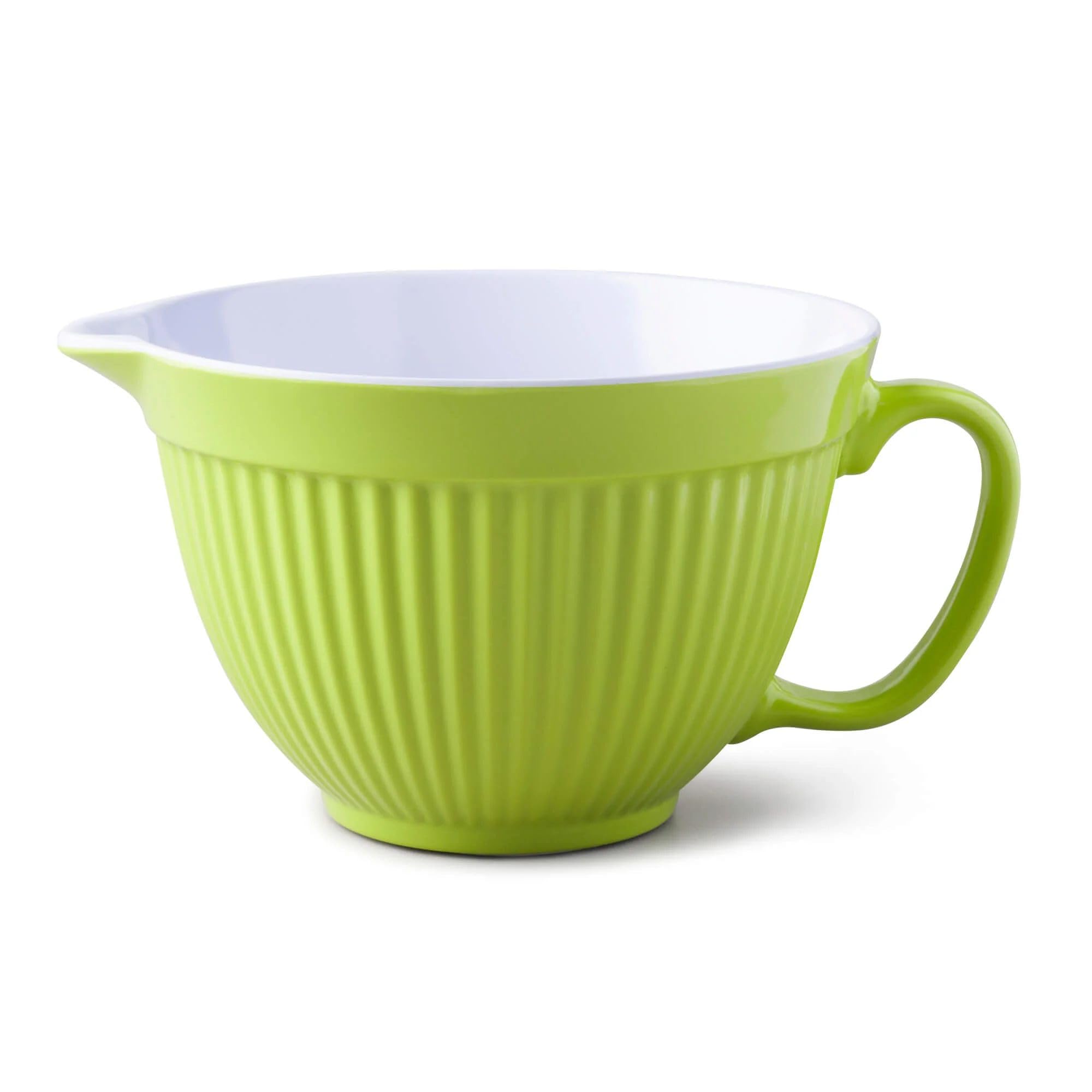 Zeal Lime Mixing Bowl & Batter Jug, Kitchen Mixing Bowl For Baking & Cooking, Easy Pour Spout, Comfortable Handle & Non-Slip Base, Dishwasher Safe Melamine,