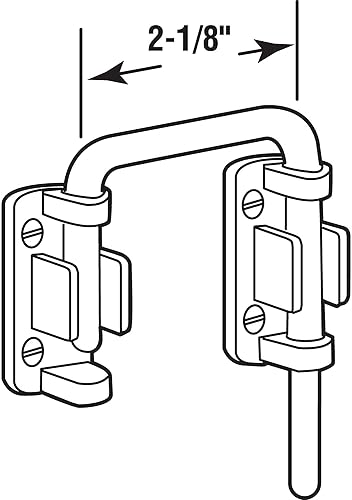 Miniatura 2 de Prime-Line Products U 9847Traba curva para puertas corredizas 218pulgada barra de acero endurecido c base de fundición enchapada en cromo