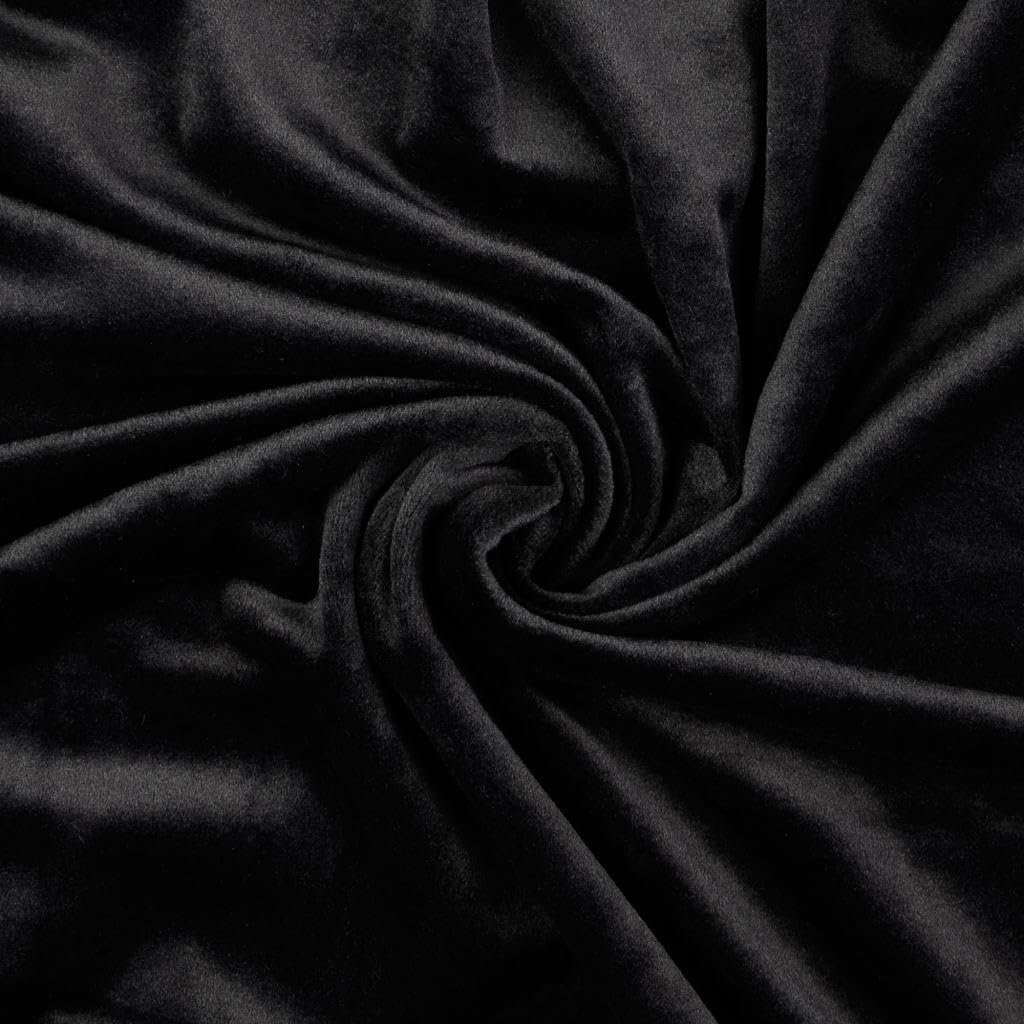 Squish Cuddle Fleece Velour Fabric Material Black 1/8MTR