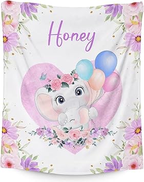 Elephant Blanket Gifts - 50"x60" Cute Throw for Women Girls - Purple Soft Fuzzy Blankets for Bed, Couch & Living Room